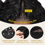 Sunber 180% Density Afro/ Kinky Curly Upgrade New V Part With No Lace No Glue Affordable Wig