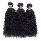 Kinky Curly Human Hair 3 Bundles with 13*4 Lace Frontal Natural Black