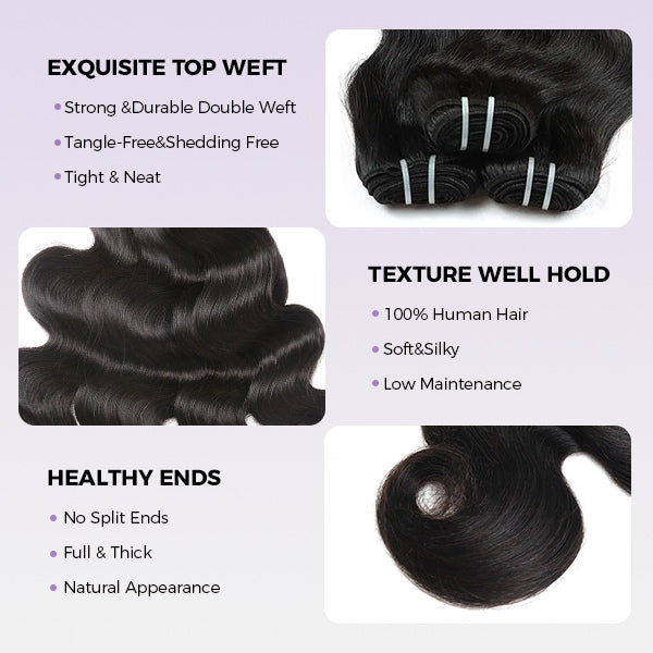 Straight Wavy Curly 3 Bundles With 4x4 Lace Closure Natural Black Virgin Human Hair