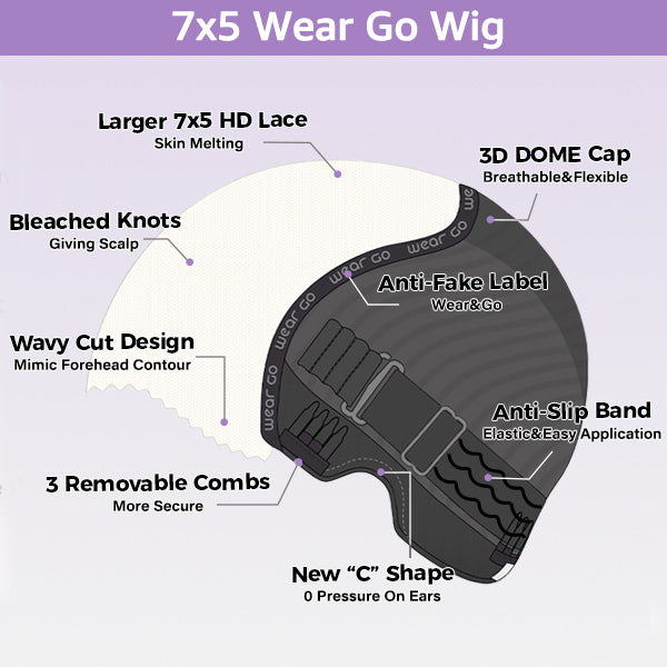 HairHive Afro Curly Wear Go Glueless Wig Pre-cut 7x5 HD Lace With Bleached Knots