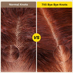 Sunber 7x5 Bye Bye Knots Reddish Brown Yaki Straight Short Bob Wig