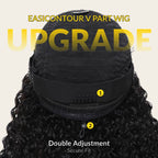 Sunber 180% Density Kinky Curly V Part With Elastic Drawstring No Lace No Glue Affordable Wig