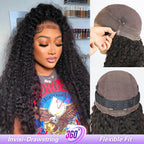 HairHive Kinky Curly Invisi-Drawstring Pre-Cut 360 Lace Glueless Wig With Bleached Knots Pre-Plucked Hairline