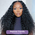 HairHive Block Wig Water Wave Bleached Knots Wig With Optional Replaceable Zip Lace Tops