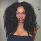 Burmese Curly Glueless Wig Natural Look No Leave Out Easy Install V Part Wig With Elastic Drawstring