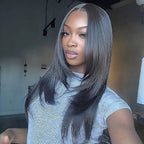 HairHive Straight Layered Cut Wear Go Glueless Wig Bleached Knots Pre Cut HD Lace Wig