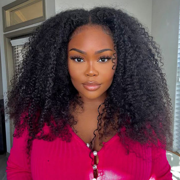 HairHive M-Cap Afro Curly Wear Go Glueless Wigs Bleached Single Knots Pre Cut 9x6 HD Lace  Wig