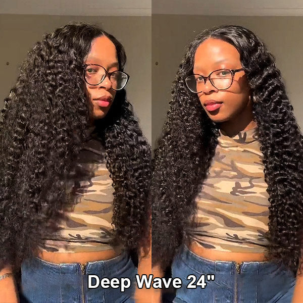 HairHive 100% Glueless Wear Go Wig Pre-cut Lace Undetectable 7x5 HD Lace Wigs Preplucked with Natural Hairline Bleached Knots Human Hair Wigs