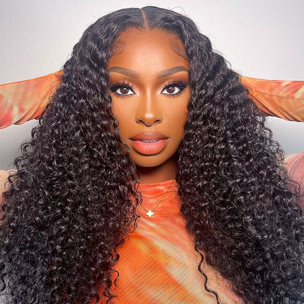 HairHive Kinky Curly Pre Bleached Pre Cut Wear Go Glueless Wig Tiny Knots