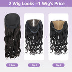 HairHive Block Wig Body Wave Bleached Knots Wig With Optional Replaceable Zip Lace Tops