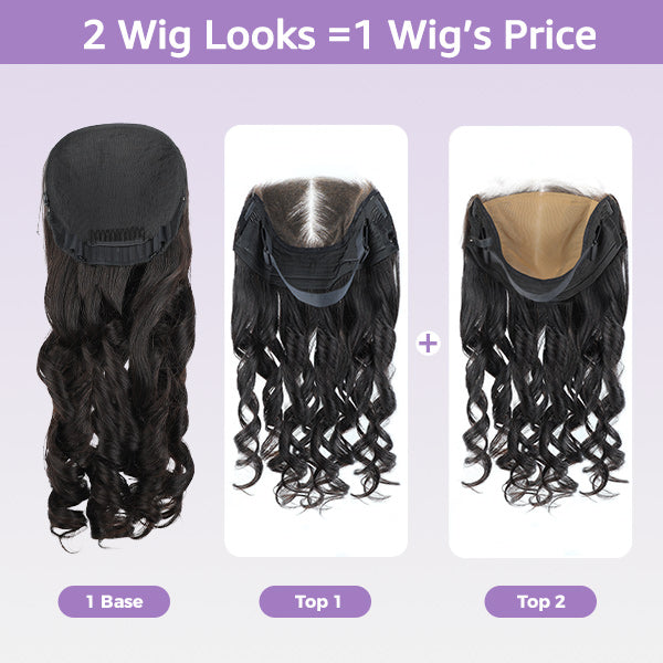 HairHive Block Wig Body Wave Bleached Knots Wig With Optional Replaceable Zip Lace Tops