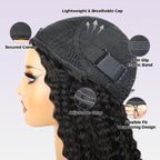 3 In 1 Half Wig | Burmese Curly Highlight 4/27 Color Wear Go Half Wig With Elastic Drawstring Flip Over Wig