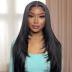 HairHive Straight Layered Cut Wear Go Glueless Wig Bleached Knots Pre Cut HD Lace Wig