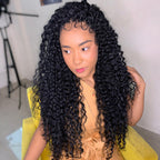 Deep Wave Soft Seamless Crochet Hair Natural Black Human Hair Extension