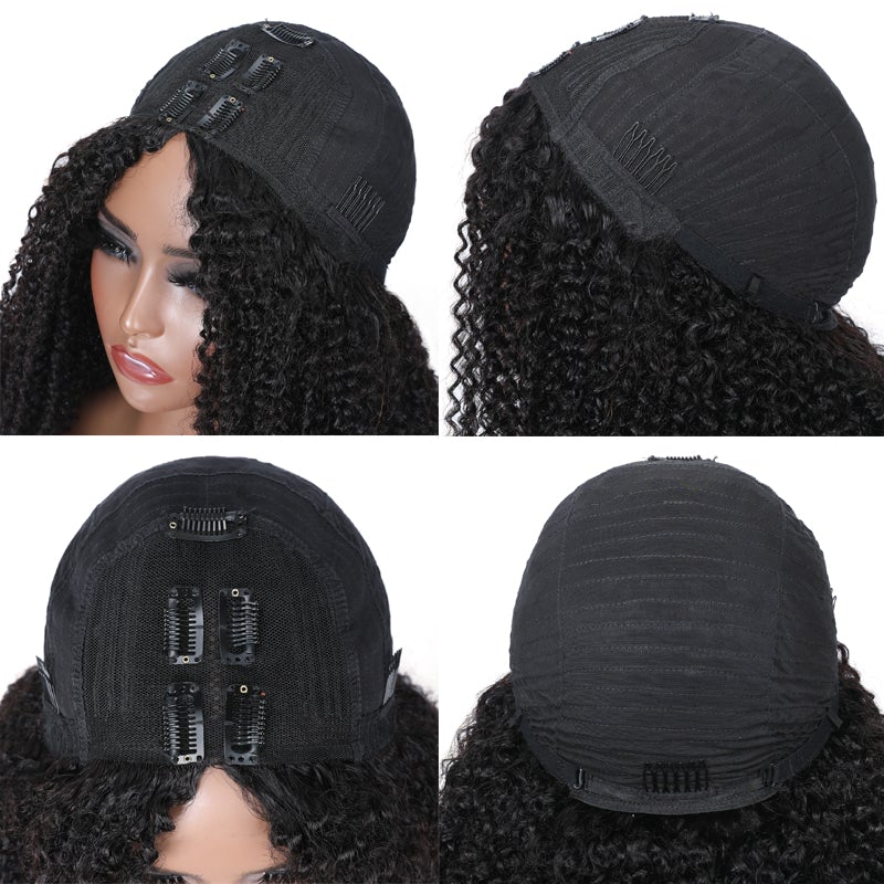 Sunber $100 Off Kinky Curly V Part Wig No Glue No Leave Out Human Hair Wigs