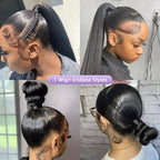 HairHive Straight Invisi Drawstring Flexible Fit 360 Glueless Wig Pre-Cut Lace Bleached Knots Wig