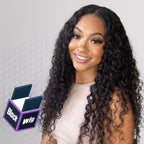 HairHive Block Wig Water Wave Bleached Knots Wig With Optional Replaceable Zip Lace Tops