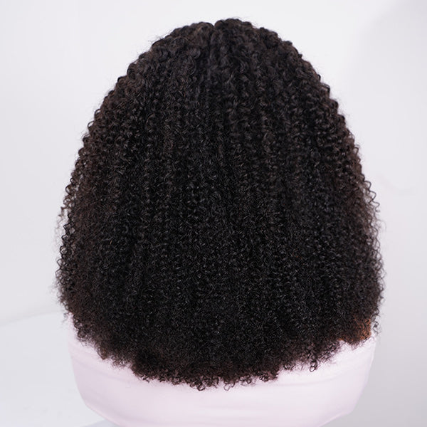 HairHive M-Cap Afro Curly Glueless Wig Pre Braided Snug Fit Bleached Knots Pre-cut 9x6 Lace Wear Go Wig With Elastic Drawstring