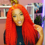 Orange Lace Front Wigs with Baby Hairs Preplucked Kinky Curly Human Virgin Hair 13x4 4x4 Frontal Color Wigs for Women