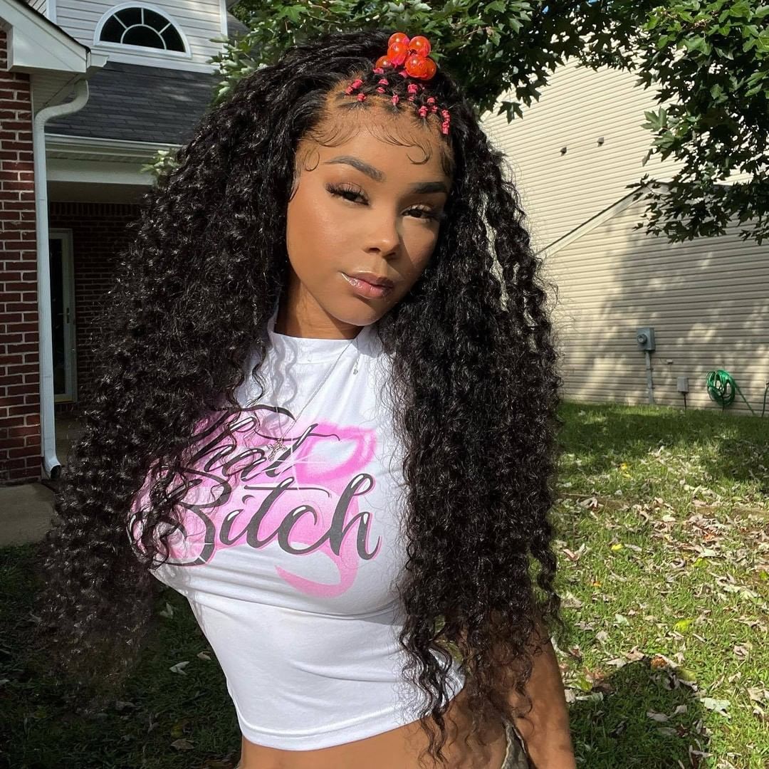 360 Lace Frontal Wigs Brazilian Deep Curly Human Hair Wigs Preplucked with Baby Hair