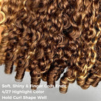 Burmese Curly Highlight 4/27 Color Unprocessed Virgin Human Hair Bundles 1/3/4 Pcs