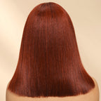 Sunber 7x5 Bye Bye Knots Reddish Brown Yaki Straight Short Bob Wig