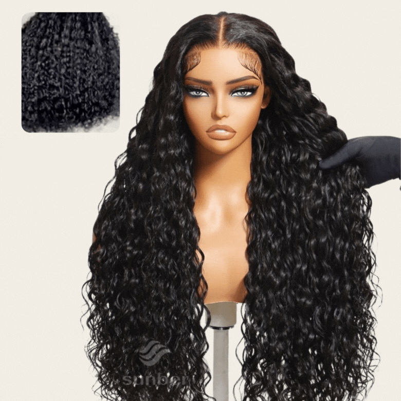 Sunber 360 Lace 180% Density High-Quality Wet and Wavy Pre Cut Full Lace Water Wave Human Hair Wigs