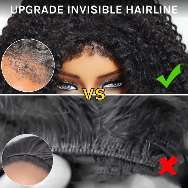 Sunber Blend & Secure Half Water Wave Wig -Glueless Put on and Go Human Hair Drawstring Wig