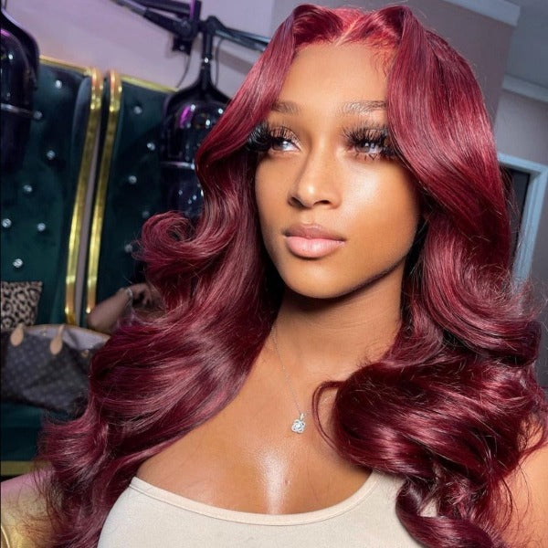 HairHive 13x4 4x4 Lace Frontal 99J Body Wave Human Virgin Hair Lace Front Wigs