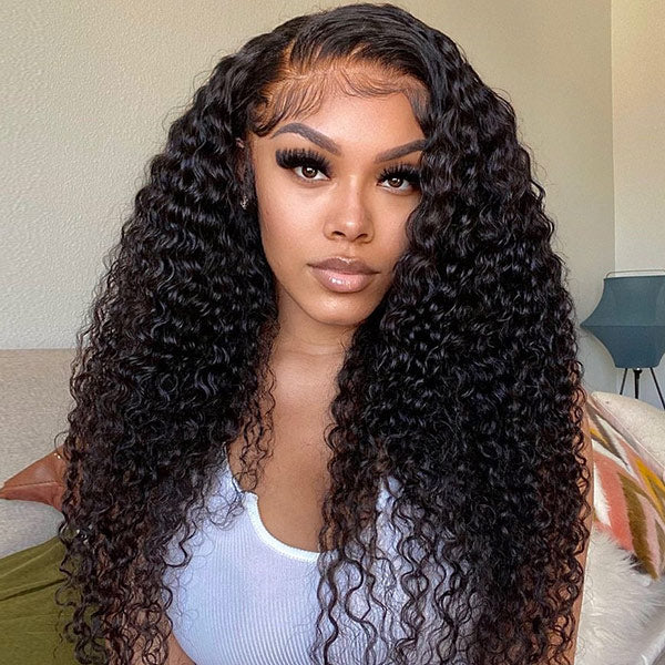 Deep Wave Human Hair HD Lace Front Wigs Natural Look Brazilian Deep Curly 13x4 13x6 Virgin Hair Frontal Wig