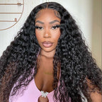Deep Wave Pre Bleached Hair Knots Wear Go Wig Human Hair 13x4 13x6 HD Lace Frontal Wig With Elastic Drawstring