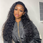 Water Wave Wig Pre Bleached Knots 13x4 13x6 HD Lace Frontal Wig With Elastic Drawstring Wear Go Wig