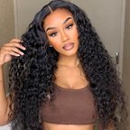 HairHive Water Wave Pre-Bleached Knots Snug Fit Drawstring Wear Go Wigs 7x5 HD Lace 100% Glueless Pre-cut Lace Closure Wigs Preplucked Natural Hairline