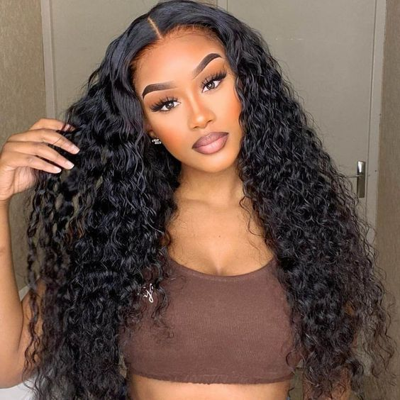 HairHive Water Wave Pre-Bleached Knots Snug Fit Drawstring Wear Go Wigs 7x5 HD Lace 100% Glueless Pre-cut Lace Closure Wigs Preplucked Natural Hairline