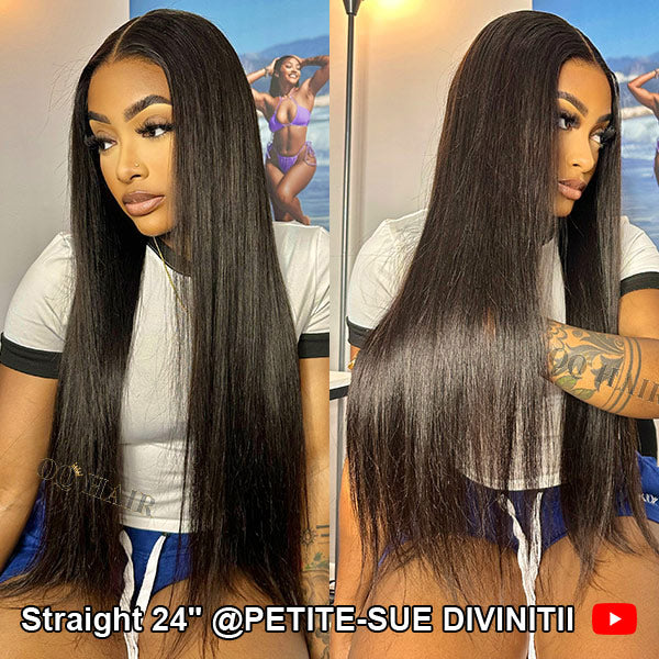 Subscribers-Only Silky Straight Hair Wear Go Wig Pre Cut 7x5 HD Lace Bleached Knots