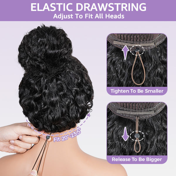 Deep Wave Pre Bleached Hair Knots Wear Go Wig Human Hair 13x4 13x6 HD Lace Frontal Wig With Elastic Drawstring
