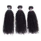 Kinky Curly Human Hair 3 Bundles with 13*4 Lace Frontal Natural Black