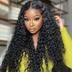 HairHive Water Wave Pre-Bleached Knots Snug Fit Drawstring Wear Go Wigs 7x5 HD Lace 100% Glueless Pre-cut Lace Closure Wigs Preplucked Natural Hairline
