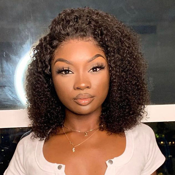 Kinky Curly 13x4 13x6 Lace Frontal Bob Wig Pre-plucked Hairline