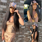 Preplucked Kinky Straight 5x5 HD Lace Closure Wigs Brazilian Virgin Human Hair Natural Black