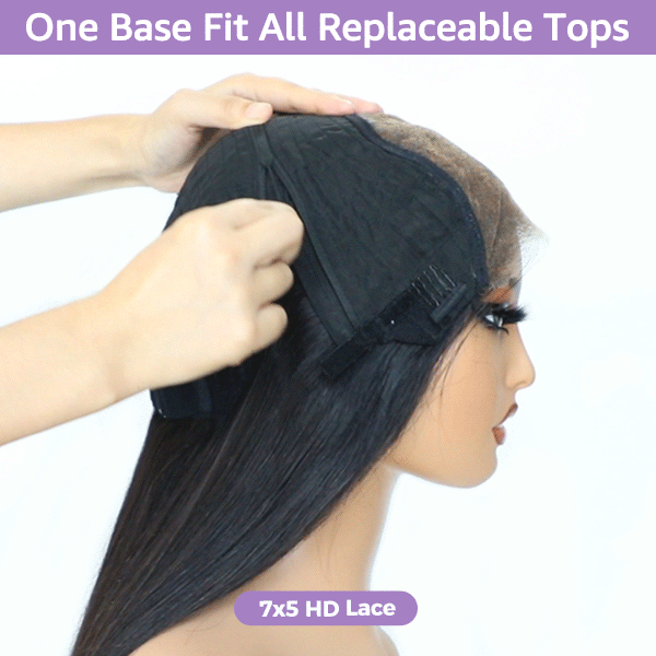 24h Shipping | HairHive Block Wig Straight Hair Bleached Knots Wig With Optional Replaceable Zip Lace Tops