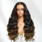 Sunber 13x4 Chestnut Brown Ombre Pre Everything Lace Frontal Loose Wave Face-Framing Layers Wig With Invisi Drawstring