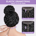 Afro Curly Glueless Wig Bleached Knots Elastic Drawstring 13x4 13x6 HD Lace Frontal Wig With Natural Hairline
