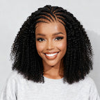 HairHive M-Cap Afro Curly Glueless Wig Pre Braided Snug Fit Bleached Knots Pre-cut 9x6 Lace Wear Go Wig With Elastic Drawstring