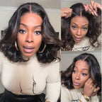 Sunber 7x5 Glueless Lace Black to Chestnut Brown Ombre Loose Wave Wig With Bleached Knots