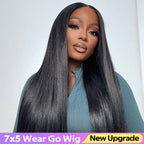 HairHive Straight Wavy Curly Pre-cut 7x5 HD Lace Wear Go Glueless Wig Bleached Invisible Knots Beginner Friendly