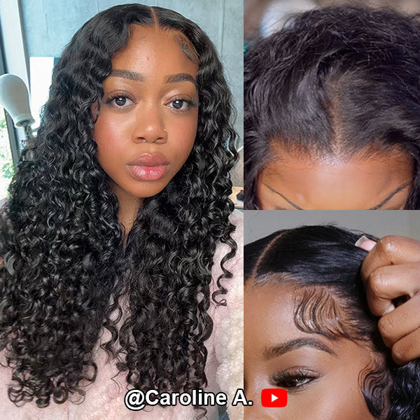 HairHive M-Cap Water Wave Pre Cut 9x6 HD Lace Wear Go Glueless Wigs Pre Bleached Tiny Knots Wet And Wavy Lace Front Wigs Human Hair