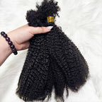 Unprocessed Afro Curly Bulk Human Hair Knotless Human Braiding Hair No Weft 1/3/5 Packs