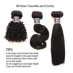 4 Bundles Kinky Curly Human Virgin Hair Natural Black