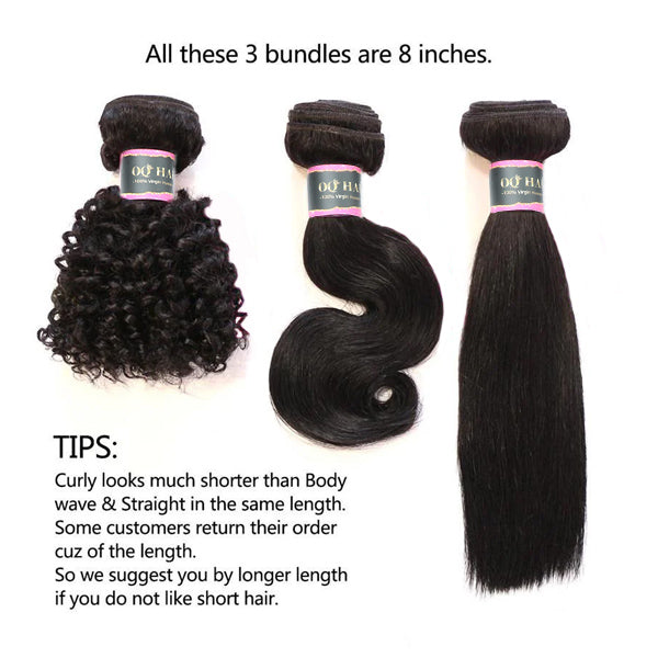 4 Bundles Kinky Curly Human Virgin Hair Natural Black